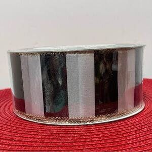 Members Mark Wired Ribbon Black and White Stripe 50 yards NWT